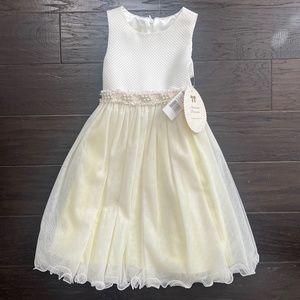 Light Yellow and White Kids Easter Dress